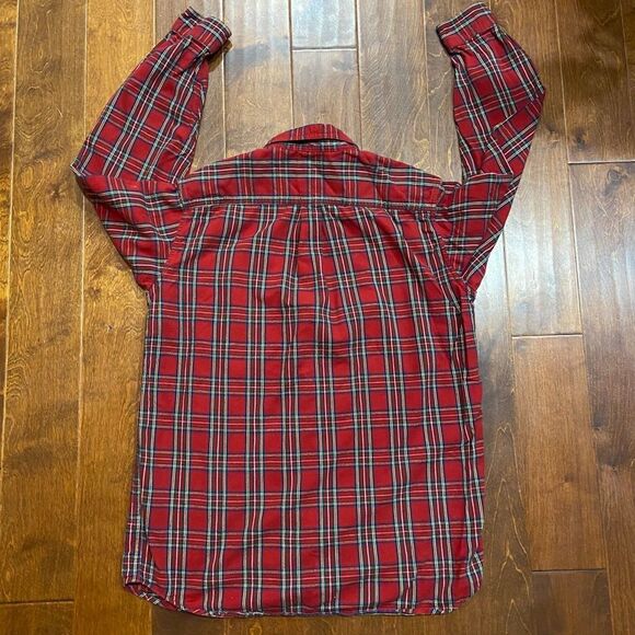 L.L. Bean Vintage Red Plaid Flannel Button Front Shirt Men's Tall Size Large - Picture 6 of 9